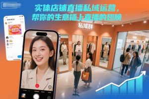 实体店铺直播私域运营,帮你的生意插上直播的翅膀-第一资源库