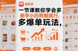 一节课教你学会拼多多爆单玩法，新手小白照搬就行-第一资源库