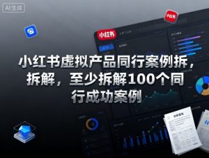 小红书虚拟产品同行案例拆解,至少拆解100个同行成功案例(完结)-第一资源库