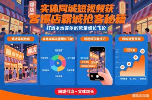 实体同城短视频获客爆店霸城抢客秘籍,打造本地实体的流量增长飞轮-第一资源库