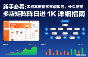 新手必看：零成本做拼多多虚拟店，长久稳定，多店矩阵日进1K详细指南【揭秘】-第一资源库