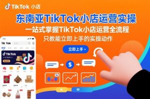 东南亚TikTok小店运营实操,一站式掌握TikTok小店运营全流程,只教能立即上手的实操动作-第一资源库