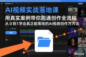 AI视频实战落地课,用真实案例带你跑通创作全流程,从0到1学会真正能落地的AI视频创作方法-第一资源库