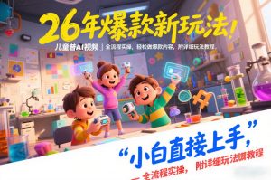 26年爆款新玩法，儿童科普AI视频，全流程实操，轻松做爆款内容，小白直接上手，附详细玩法教程-第一资源库