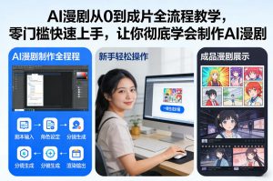 AI漫剧从0到成片全流程教学,零门槛快速上手,让你彻底学会制作AI漫剧【保姆级教程】-第一资源库