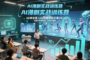 AI漫剧实战训练营，3D商业真人AI短剧漫剧引爆2026，流量红利期已至，入场正当时-第一资源库
