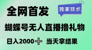 2026最新蝴蝶号无人直播掘金,独家技术,全网首发小白做了一个月收益3W,长期稳定可做【揭秘】-第一资源库