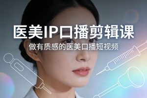医美IP口播剪辑课,做有质感的医美口播短视频-第一资源库