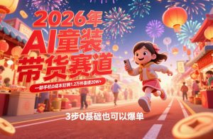 AI童装新春带货赛道,一部手机0成本狂销1.2万件喜提20W+,3步0基础也可以爆单-第一资源库